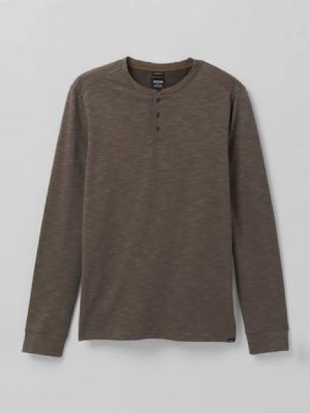 PRANA Ronnie Henley Oak Barrel Brown Organic Cotton Blend Shirt Medium